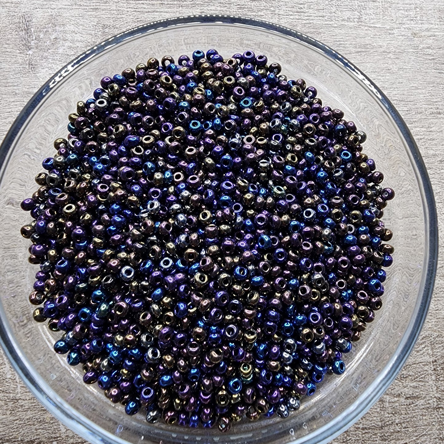 Preciosa Seed Beads - 8/0 Black Holographic Opaque