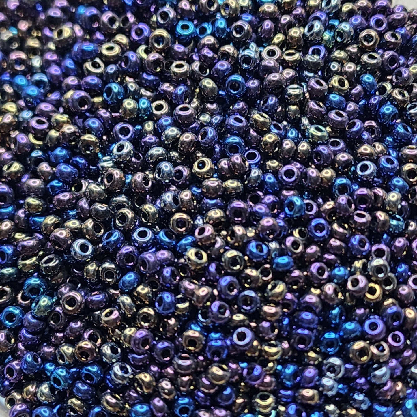 Preciosa Seed Beads - 8/0 Black Holographic Opaque