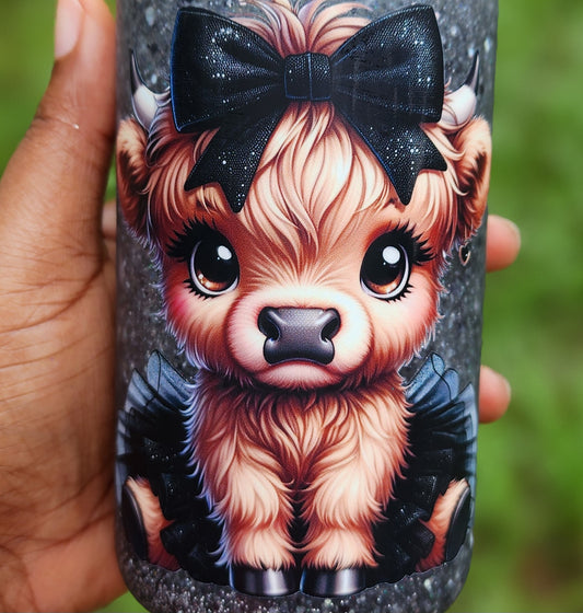 Black TuTu Cow 🖤 Snowglobe Tumbler