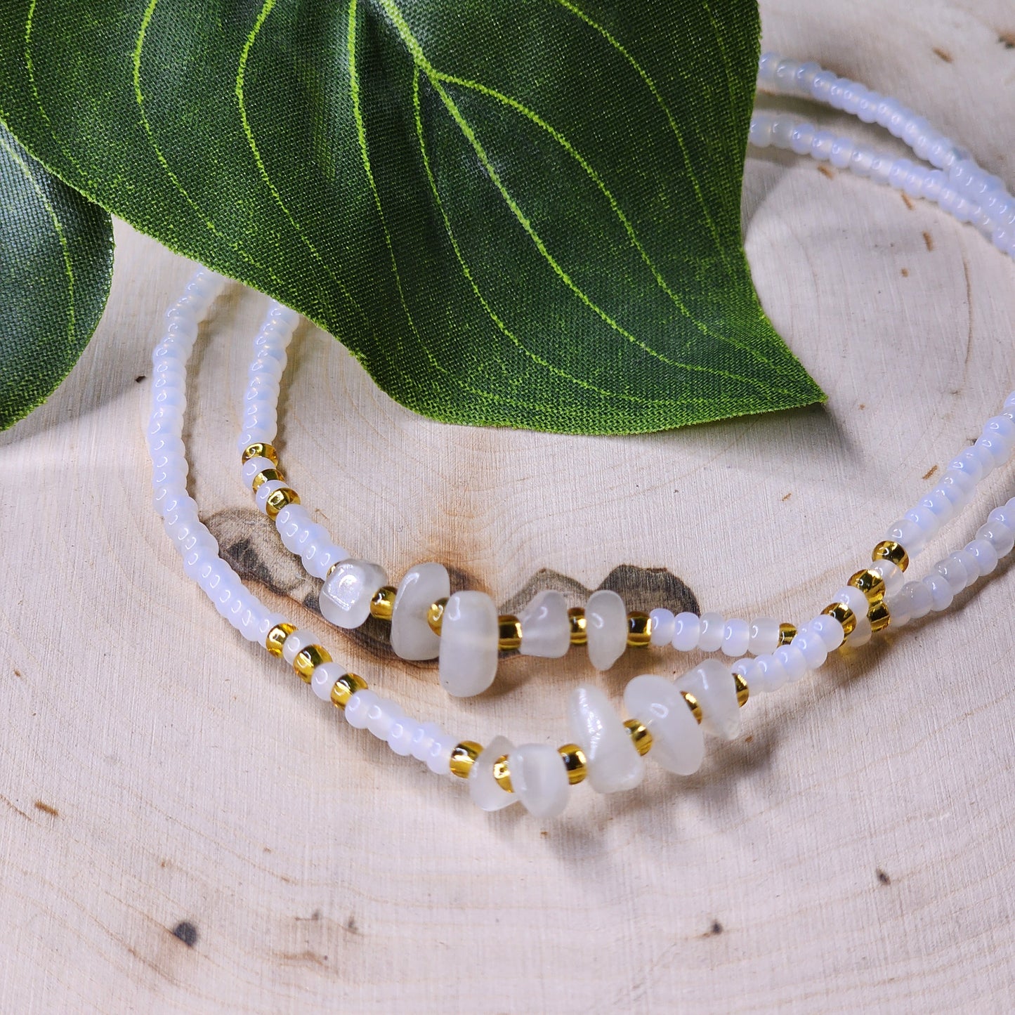 Gold Lined Crystal  - Elastic Anklets