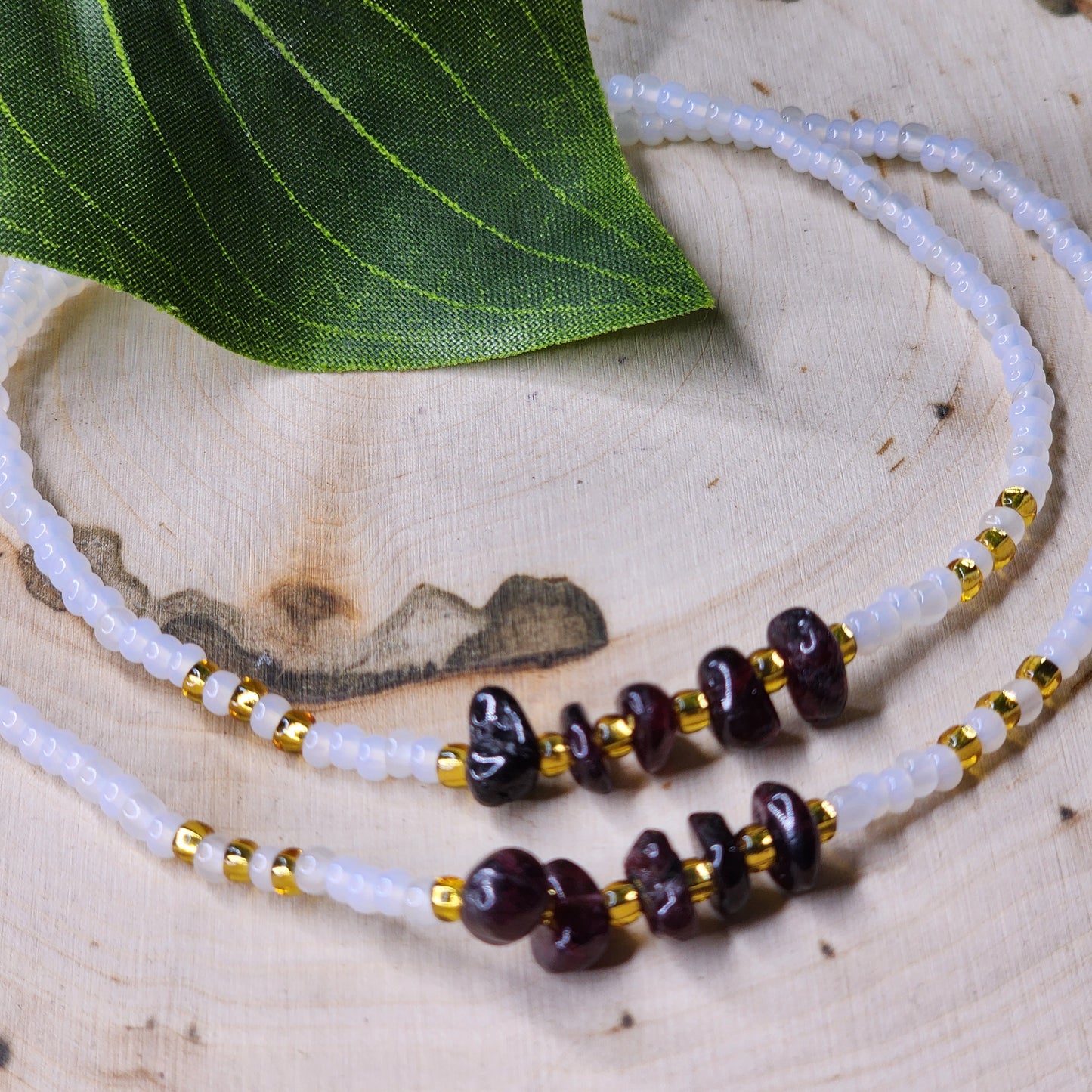 Gold Lined Crystal  - Elastic Anklets